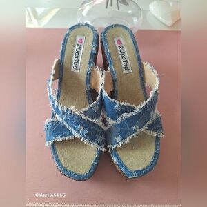 2 Lips Too Women's Blue Denim Sandals